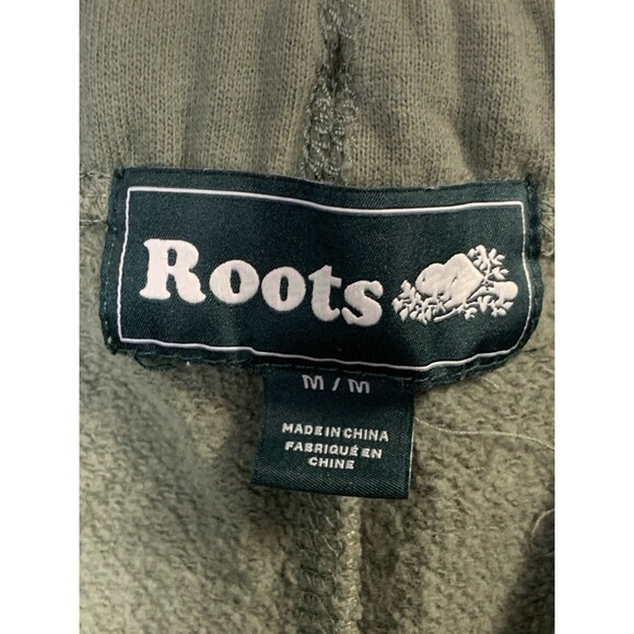 Roots Pants Womens Medium Green Knit Joggers Sweatpants Spellout Logo Pull On - Picture 4 of 9